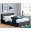 Berlin Fabric Ottoman Double Bed In Black Crushed Velvet