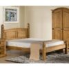 Corona Wooden Low End Small Double Bed In Waxed Pine