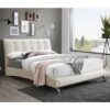 Hemlock Fabric Upholstered Small Double Bed In Warm Stone