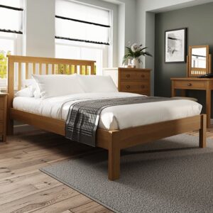 Rosemont Wooden King Size Bed In Rustic Oak