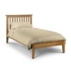 Saadet Wooden Single Size Bed In Oak Sheen Lacquer Finish