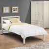 Sagen Wooden Single Bed In Stone White