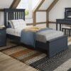 Skokie Wooden Single Bed In Midnight Grey