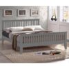 Turin Wooden King Size Bed In Grey