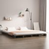 Urika Solid Pine Wood King Size Bed In Grey