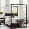 Bahia Wooden King Size Bed In Matt Black Charcoal