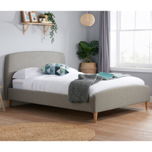 Quebecor Fabric King Size Bed In Grey