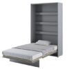 Cortez Wooden Single Bed Wall Vertical In Matt Grey With LED