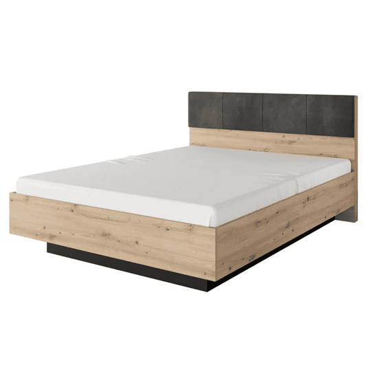 Turin Wooden Ottoman King Size Bed In Artisan Oak