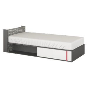 Palmer Kids Single Bed Left With Mattress In Matt White