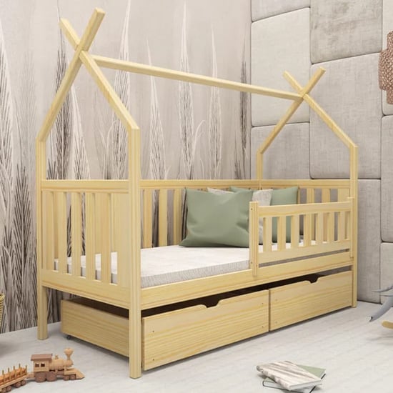 Suva Storage Wooden Single Bed In Pine