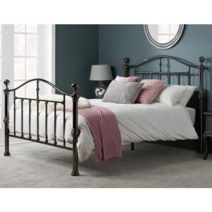 Vittorio Metal King Size Bed In Black Nickel