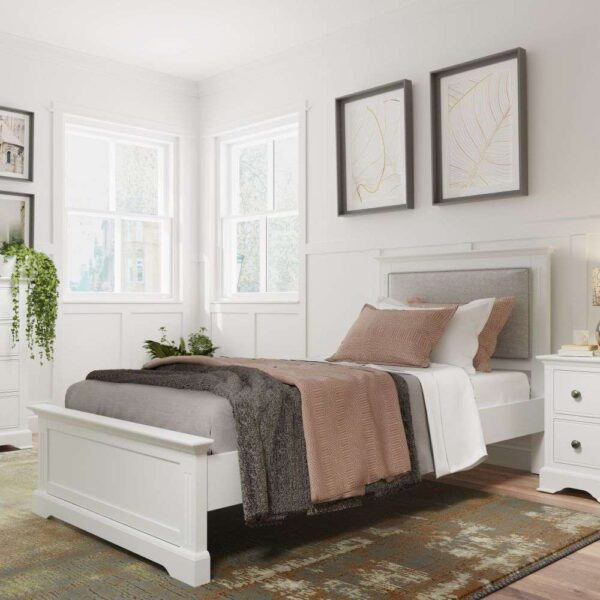 Belton Wooden Single Bed In White