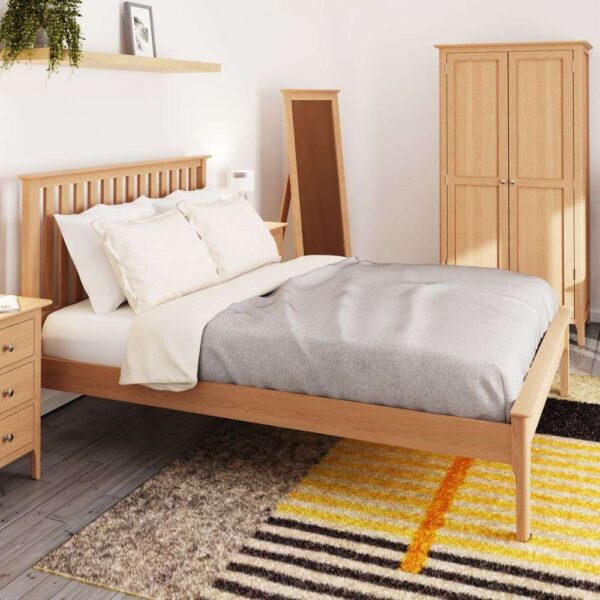 Nassau Wooden Double Bed In Natural Oak