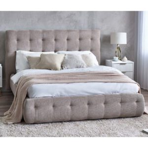 Orono Fabric Double Bed In Light Taupe