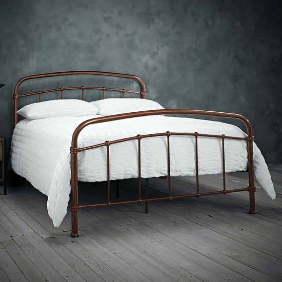 Holston Metal King Size Bed In Copper