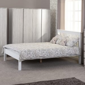 Merlin Wooden Low Foot Small Double Bed In White