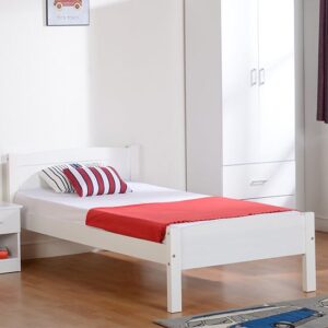 Misosa Wooden Single Bed In White