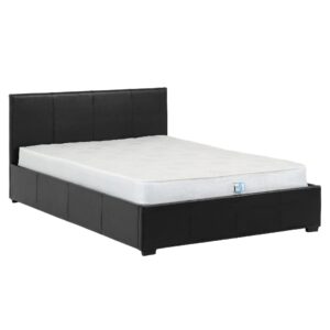 Wick Faux Leather Storage Ottoman King Size Bed In Black