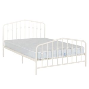 Wick Metal King Size Bed In White