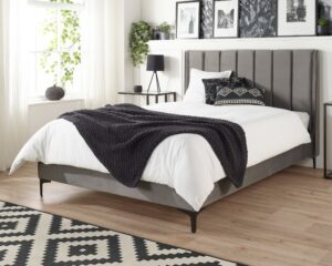 Aspire Phoebe Grey Velvet Designer Bed Frame