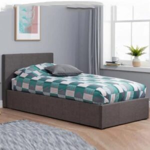 Berlins Fabric Ottoman Single Bed In Grey