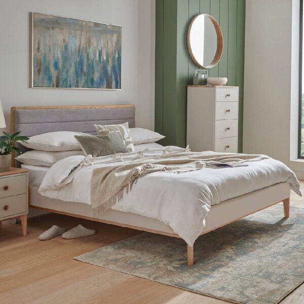 Mainz Wooden King Size Bed In Taupe