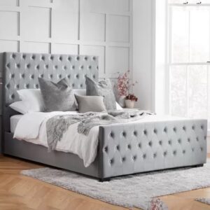 Marquise Ottoman Fabric Super King Size Bed In Grey