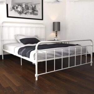 Wayne Metal King Size Bed In White